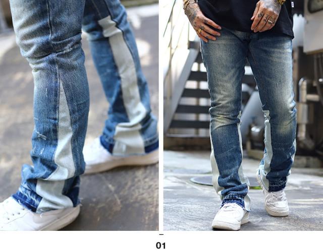 mnml デニム ジーンズ メンズ 春夏秋冬用 インディゴブルー ミニマル