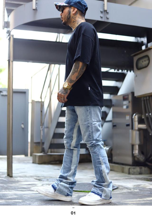 mnml スリムフィットデニム ライトブルー mnml デニム ジーンズ メンズ 春夏秋冬用 インディゴライト