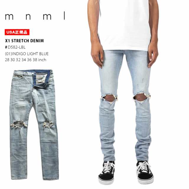 20%OFF【処分セール】mnml デニム ジーンズ メンズ 春夏秋冬用