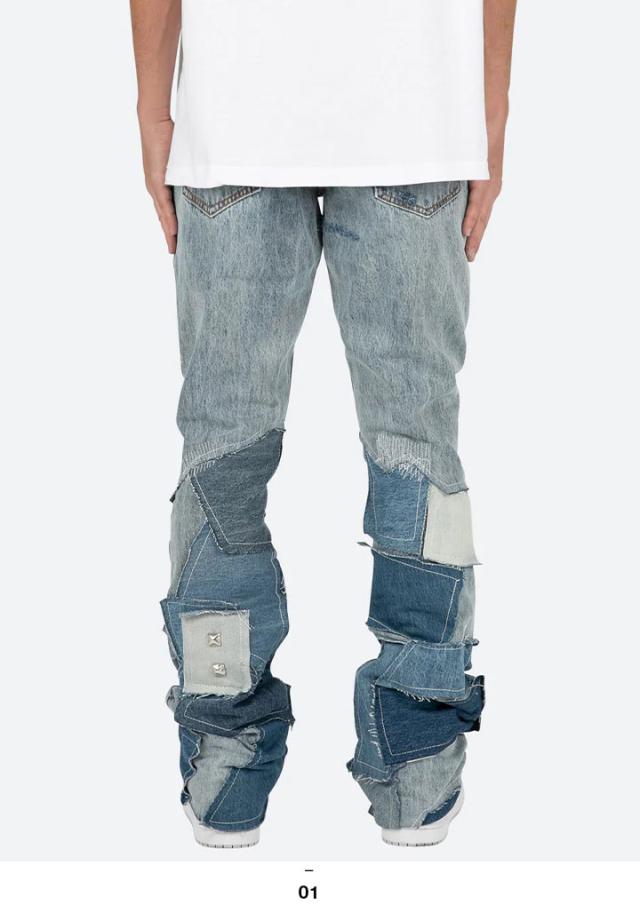 mnml デニム ジーンズ フレアパンツ メンズ 青 大きいサイズ ミニマル