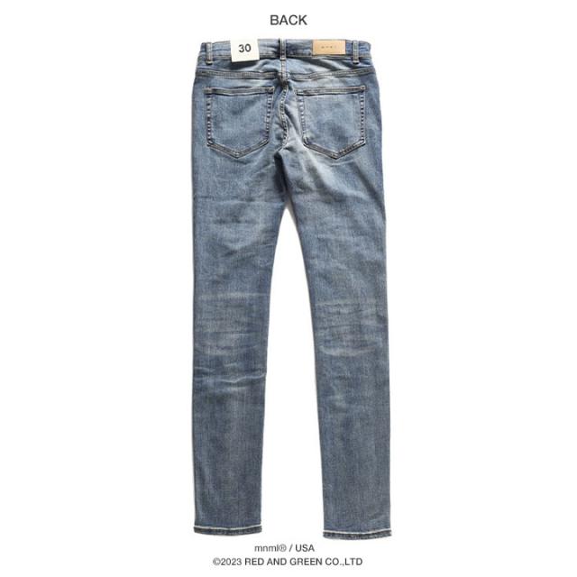 mnml デニム ジーンズ メンズ インディゴブルー 大きいサイズ ミニマル ジーパン Gパン パンツ スキニー スリム ストレッチ おしゃれ 無地 シンプル 細い 細身 b系 ヒップホップ ファッション ストリート系 ハイ ブランド 新作 23ML-SP250D_10