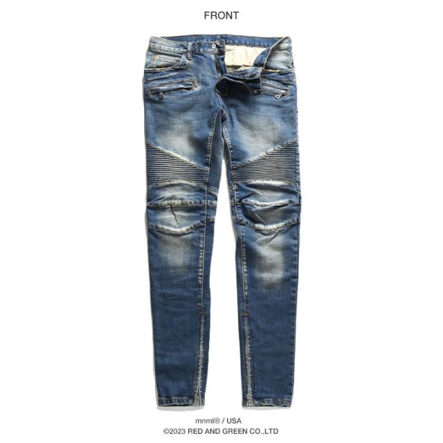 mnml デニム ジーンズ メンズ 春夏秋冬用 インディゴブルー 大きい