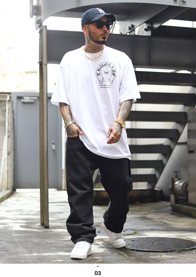 KNO-BETTA ノーベーター デニム 無地 バギーパンツ 太い ジーンズ メンズ 春夏秋冬用 インディゴブルー 黒 大きいサイズ ジーパン Gパン 太め ブラックデニム LA GATE エルエーゲート b系 ヒップホップ ファッション ストリート系 ブランド 新作 22KB-998D_7