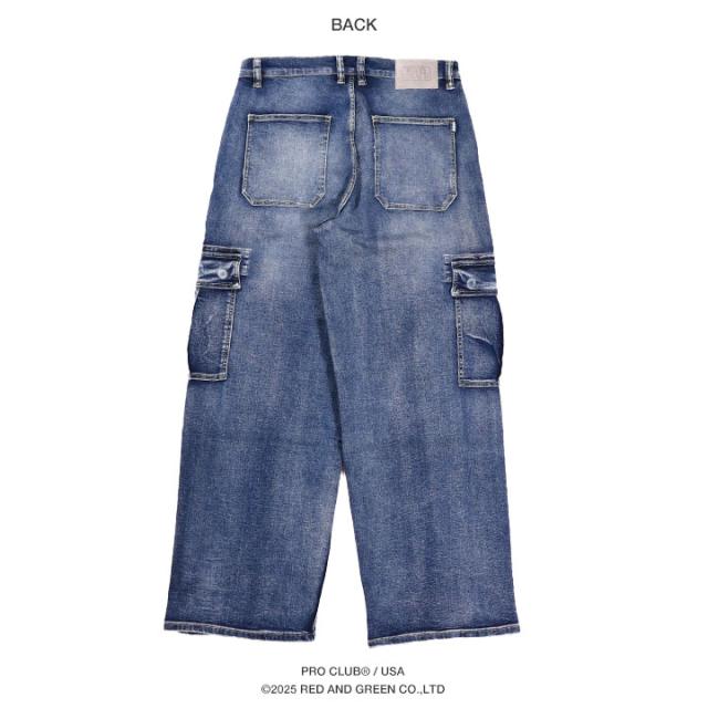 PRO CLUB カーゴパンツ デニム ヴィンテージ風 無地 Gパン ジーンズ ダボダボ メンズ 春夏秋冬用 全2色 大きいサイズ プロクラブ USA 太め ジーパン ミリタリーパンツ 大人 ビッグシルエット b系 ヒップホップ ファッション ストリート系 ブランド 2025秋冬 新作 32PC0606_10