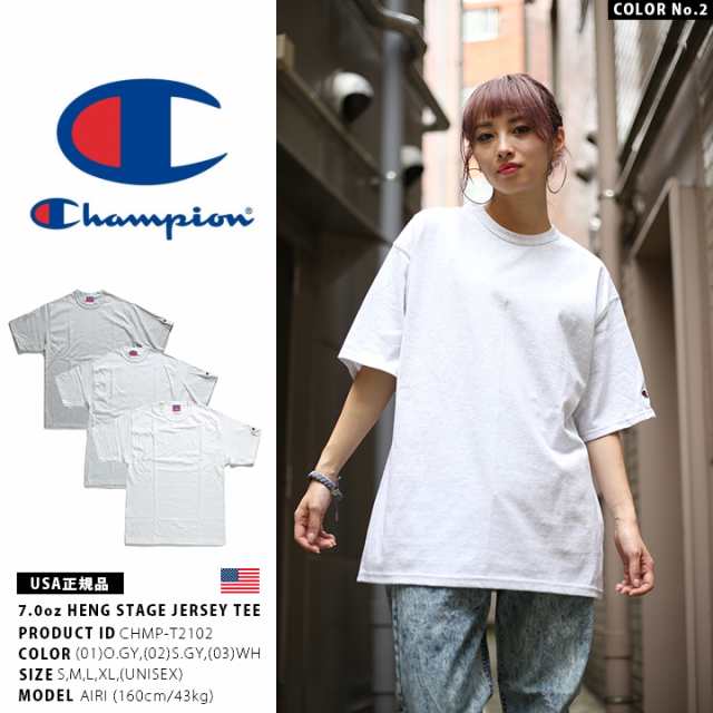 Champion USA Tシャツ 半袖 メンズ レディース 春夏用 白/グレー S-XL