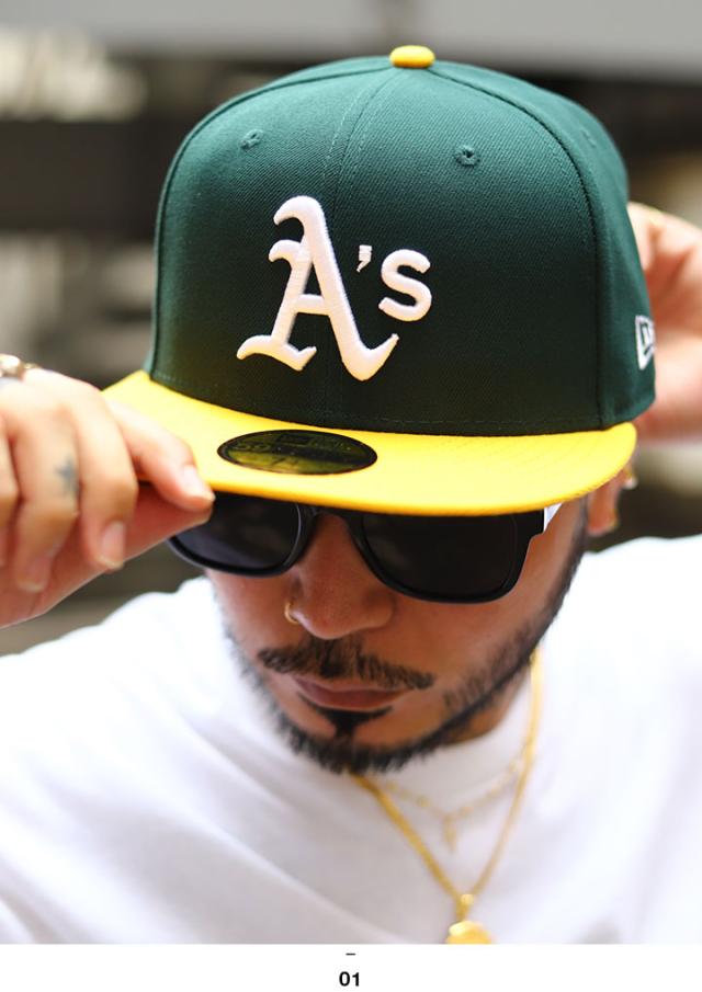 オークランド　アスレチックス　HATCLUB限定　イエローボトム　ニューエラ 59FIFTY 【メーカー取次】NEW ERA ニューエラ MLB On-Field