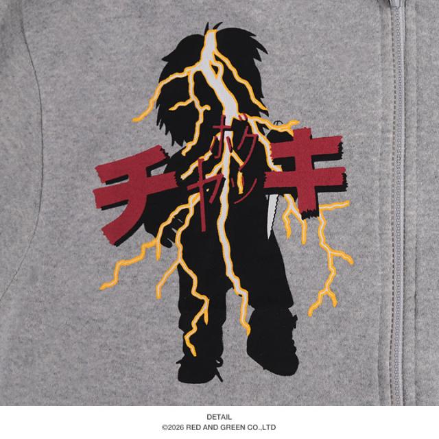 REASON × Chucky パーカー ブランド フーディ 長袖 スウェット ZIPUP メンズ グレー 大きいサイズ チャッキー Childs Play チャイルド・プレイ 限定 コラボ 公式 リーズン トップス ビッグシルエット b系 ヒップホップ ファッション ストリート系 服 2026春夏 新作 RE5011_10
