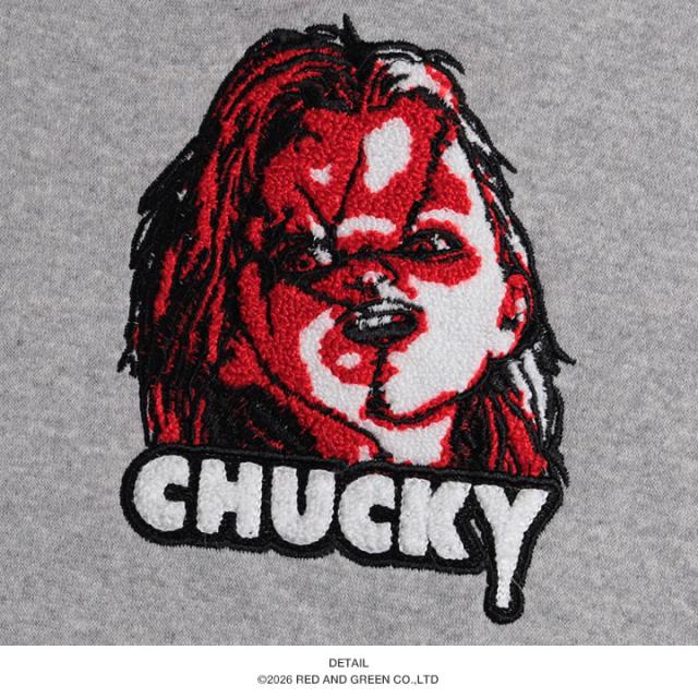 REASON × Chucky パーカー ブランド フーディ 長袖 スウェット ZIPUP メンズ グレー 大きいサイズ チャッキー Childs Play チャイルド・プレイ 限定 コラボ 公式 リーズン トップス ビッグシルエット b系 ヒップホップ ファッション ストリート系 服 2026春夏 新作 RE5011_11