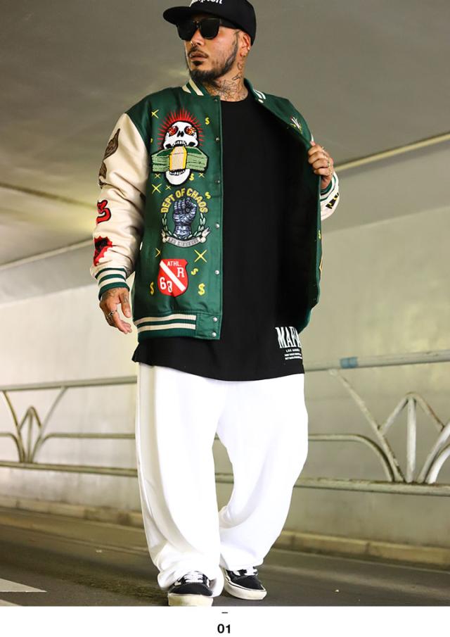 REASON アウター 長袖 スタジャン ブルゾン メンズ 春秋冬用 緑 大きいサイズ リーズン 防寒着 ドル柄 100ドル紙幣 ドル袋 トランプ メッセージ ボタン 前ボタン ビッグシルエット 暖かい b系 ヒップホップ ファッション ストリート系 ブランド 服 2025秋冬 新作 RER5003 REASON アウター 長袖 スタジャン ブルゾン メンズ 春秋冬用 緑 大きい