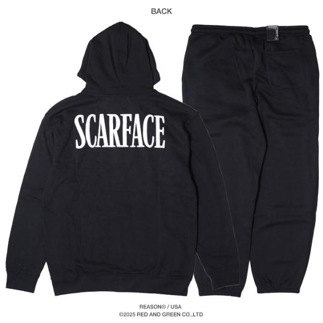ラスト1点【20%OFF】REASON × 映画 スカーフェイス 長袖 ブランド メンズ 黒 大きいサイズ Scarface 限定 コラボ 公式 リーズン セットアップ パーカー スウェットパンツ アシンメトリー ビッグシルエット b系 ヒップホップ ストリート系 RE5077-RS5073_10