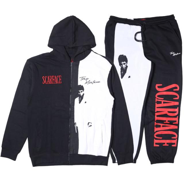 ラスト1点【20%OFF】REASON × 映画 スカーフェイス 長袖 ブランド メンズ 黒 大きいサイズ Scarface 限定 コラボ 公式 リーズン セットアップ パーカー スウェットパンツ アシンメトリー ビッグシルエット b系 ヒップホップ ストリート系 RE5077-RS5073_19