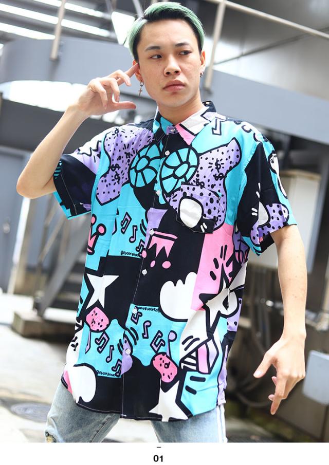 リーズン Reason 半袖シャツ アロハシャツ 柄シャツ 総柄 プリント メンズ 黒 L Xl 2l Ll 2xl 3l Xxl 大きいサイズ かっこいい おしゃれ の通販はau Pay マーケット 本格派大人のb系 スポーツ ストリート