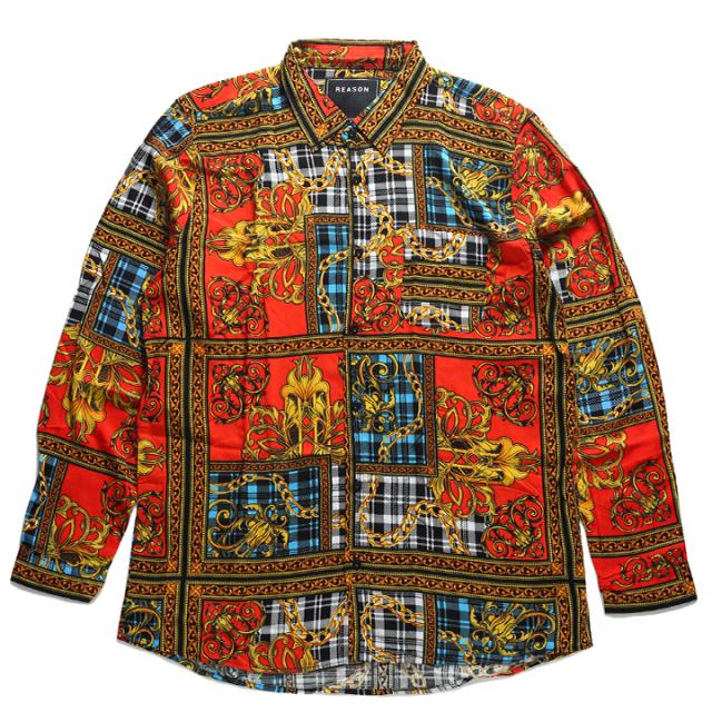 リーズン Reason 長袖シャツ アロハシャツ 総柄 メンズ オレンジ L Xl 2l Ll 2xl 3l Xxl 3xl 4l Xxxl 大きいサイズ B系 ヒップホップ スの通販はau Pay マーケット 本格派大人のb系 スポーツ ストリート