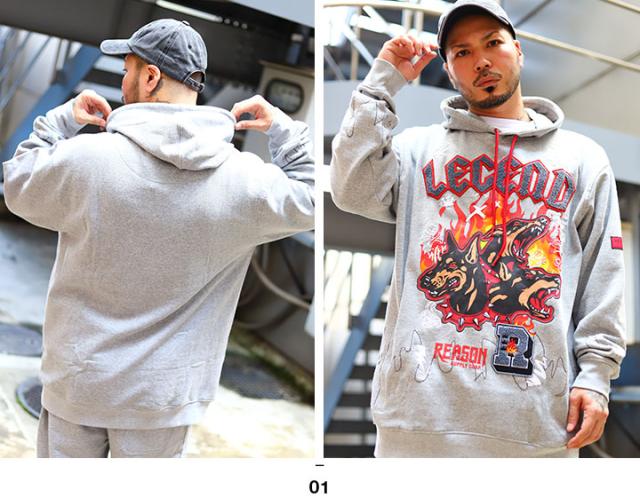 50%OFF】REASON パーカー 長袖 スウェット 裏起毛 フーディ トップス