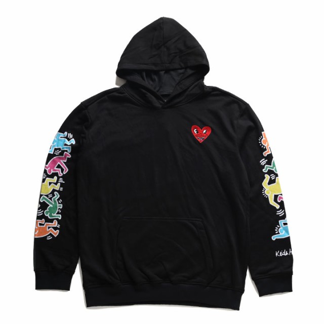 REASON × キースヘリング パーカー ブランド スケボー 長袖 スウェット メンズ 春秋冬用 黒 大きいサイズ Keith Haring 限定  コラボ 公