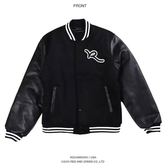 ROCAWEAR アウター 長袖 スタジャン ブルゾン メンズ 春秋冬用 黒 