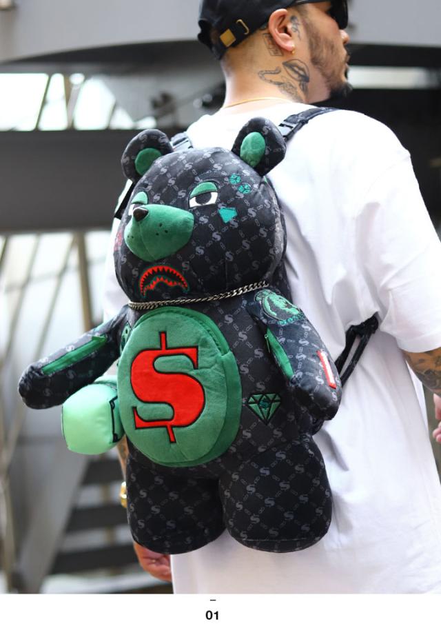 Spray Ground ぬいぐるみ バッグ かわいい 熊 リュック レディース 黒 大きいサイズ スプレーグラウンド バックパック 大 2way おしゃれ の通販はau Pay マーケット 本格派大人のb系 Xl 零 Zero