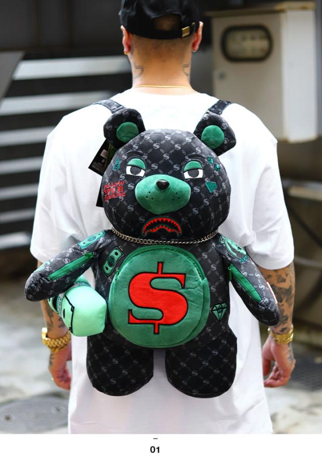 Spray Ground ぬいぐるみ バッグ かわいい 熊 リュック レディース 黒 大きいサイズ スプレーグラウンド バックパック 大 2way おしゃれ の通販はau Pay マーケット 本格派大人のb系 Xl 零 Zero
