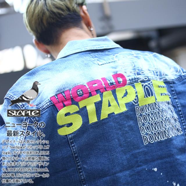 ステイプル Staple デニムジャケット アウター 長袖 デニムjkt Gジャン ジージャン メンズ インディゴブルー L Xl 2l Ll 2xl 3l Xxl 3xl の通販はau Pay マーケット 本格派大人のb系 スポーツ ストリート