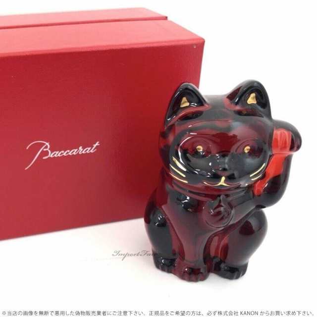 お待たせ! 【限定品】Baccarat ラッキーキャット レッド 招き猫 置物