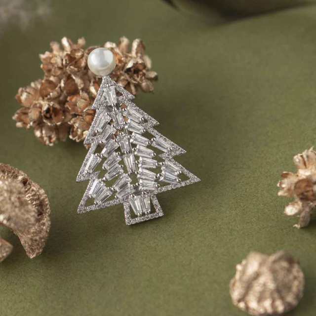 格安正規品 クリスマスツリー(スワロフスキー、淡水パール、天然石