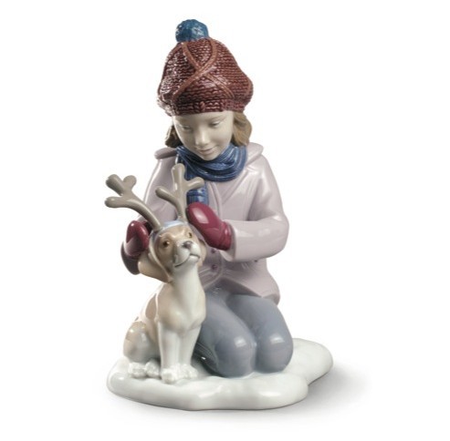 リヤドロ 小さなトナカイ 少女 犬 Lladro My Little Reindeer クリスマス の通販はau Pay マーケット Import Fan