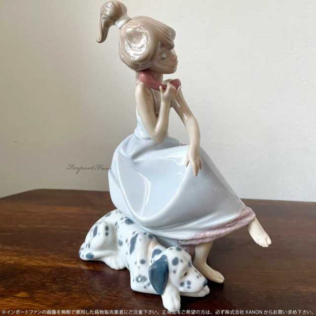 リヤドロ 大事な電話 少女 ダルメシアン 犬 01005466 LLADRO A Barrow