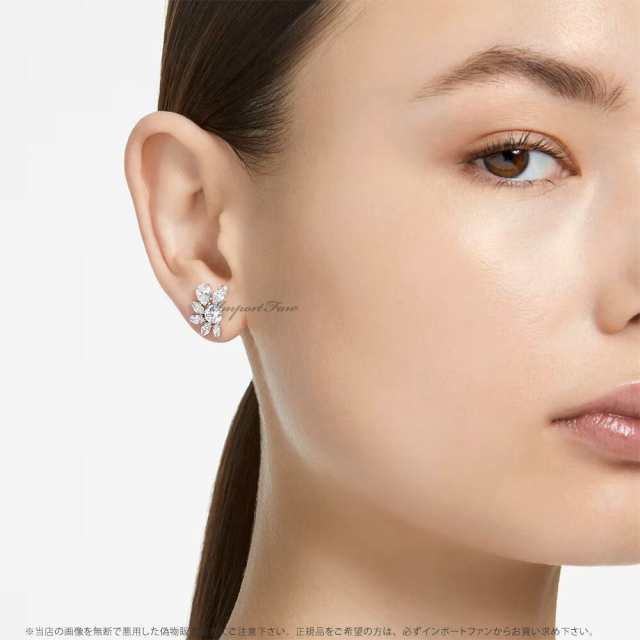 SWAROVSKI スワロフスキー ピアス 花 ホワイト-