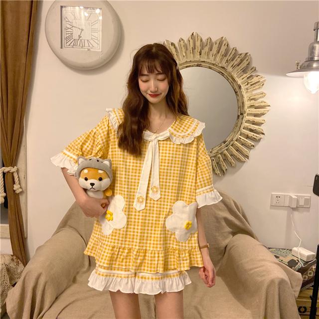 ルームウェア レディース 可愛い 上下セット ワンピース ショートパンツ パジャマ レディース かわいい 半袖 春 夏 部屋着 寝巻き 上下セの通販はau Pay マーケット Marmelo Sunnyday