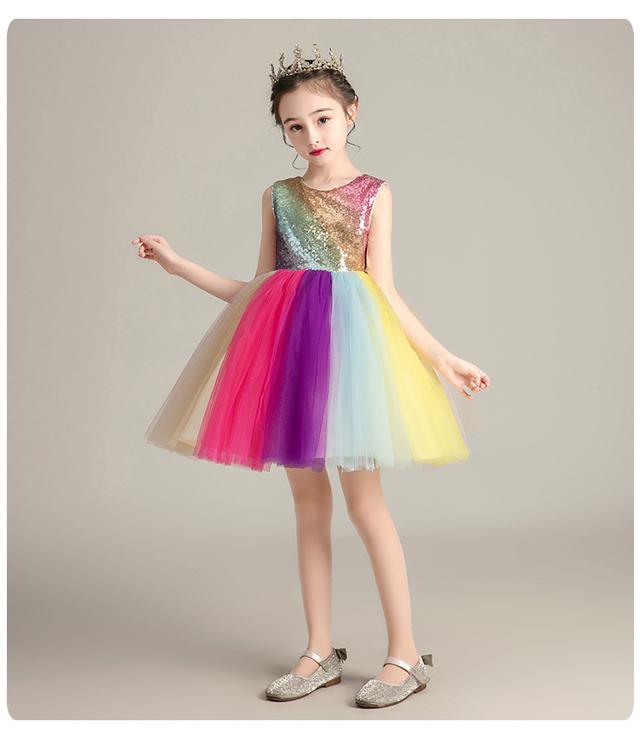 子供 ドレス 膝丈 カラフル 個性的 キッズドレス ピアノ 発表会 女の子 ドレス ミニ レインボー 子ども 結婚式 フォーマル 子供服 ワンピの通販はau Pay マーケット Marmelo Sunnyday