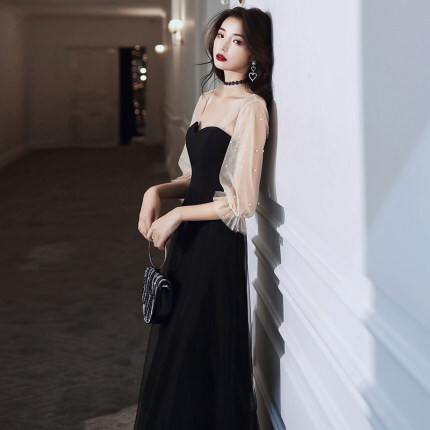 パーティードレス ロング ドレス 黒 袖あり バイカラー おしゃれ 大きいサイズ 演奏会 結婚式 ドレス 大人 ピアノ 発表会 フォーマル きの通販はau Pay マーケット Marmelo Sunnyday