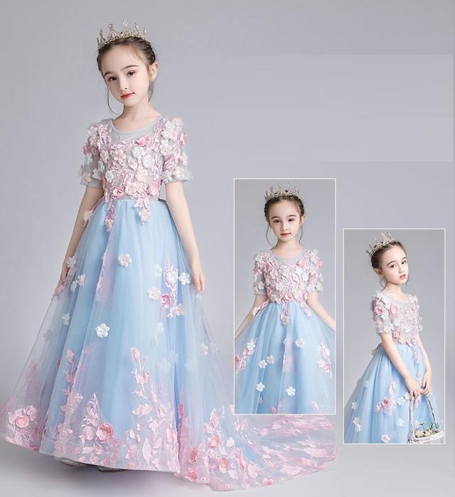 子供 ドレス ロング ブルー 大人っぽい ロングドレス フィッシュテール キッズドレス ピアノ 発表会 女の子 ロングスカート 誕生日 子どの通販はau Pay マーケット Marmelo Sunnyday