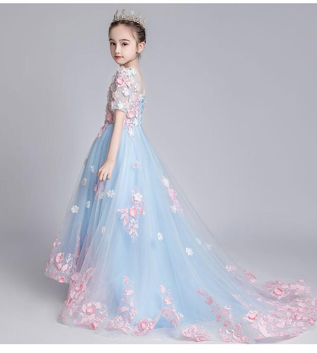 子供 ドレス ロング ブルー 大人っぽい ロングドレス フィッシュテール キッズドレス ピアノ 発表会 女の子 ロングスカート 誕生日 子どの通販はau Pay マーケット Marmelo Sunnyday