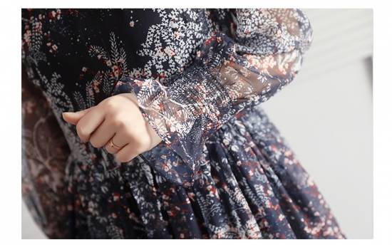 即納あり パーティードレス ロング丈 ロングワンピース ドレス シフォン きれいめ ワンピース 結婚式 お呼ばれドレス 袖あり 花柄 透け感の通販はau Pay マーケット Marmelo Sunnyday