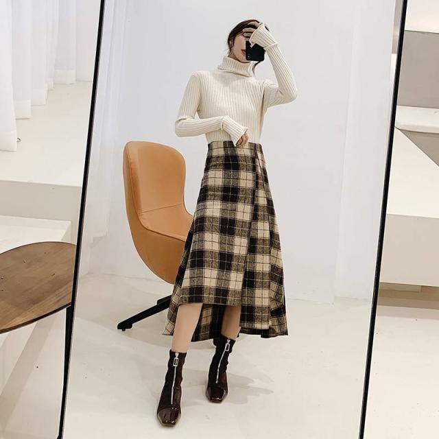 チェックスカート ロングスカート 切り替え スカート ボトムス レディース 秋冬 きれいめ フレア Aライン ハイウエスト ウール ミモレ丈 の通販はau Pay マーケット Marmelo Sunnyday