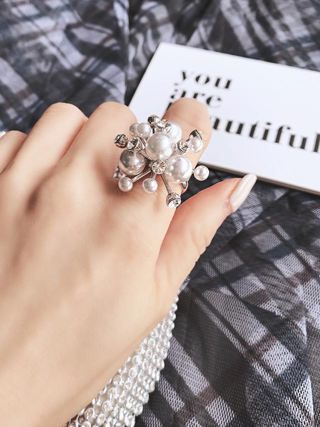 リング レディース おしゃれ 指輪 フリーサイズ フリーリング シルバー ゴールド パール ジルコン 真珠 クリスタル 大人可愛い きれいめ の通販はau Pay マーケット Marmelo Sunnyday
