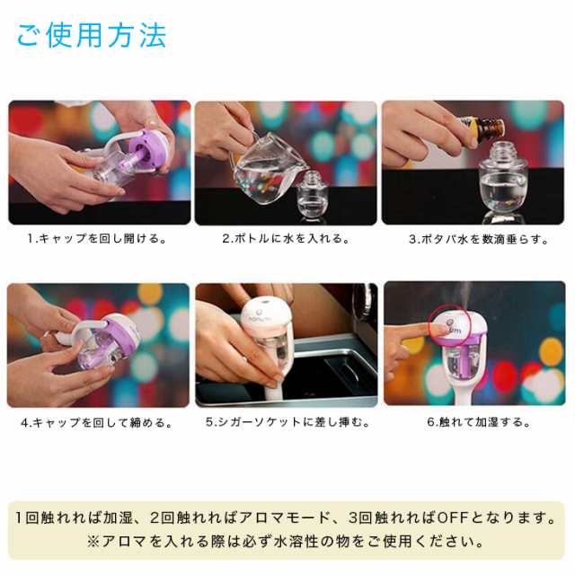 送料無料 車載 加湿器 シガーソケット 差し挿むだけ 超音波 50ml ミニ 角度調整 空焚き防止 超音波式 アロマディフューザー グリーンの通販はau Pay マーケット Win Win