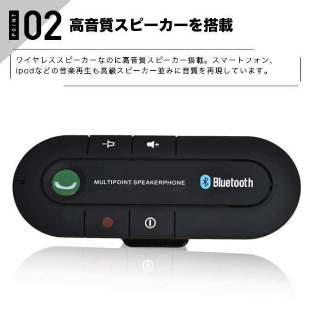 黒 ワイヤレス高音質 スピーカー 車用 サンバイザー 音楽再生 Bluetooth ハンズフリー通話スピーカーフォン オーディオ音楽スピーカー の通販はau Pay マーケット Win Win