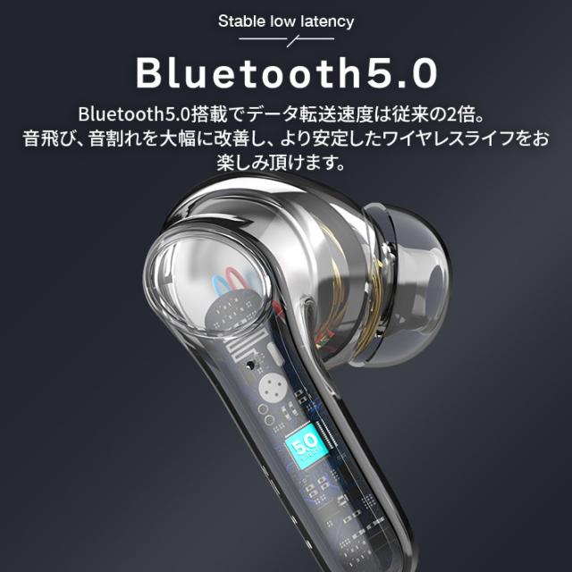 Bluetooth 5.0 ワイヤレスイヤホン 13mm 最新版 ダイナミック