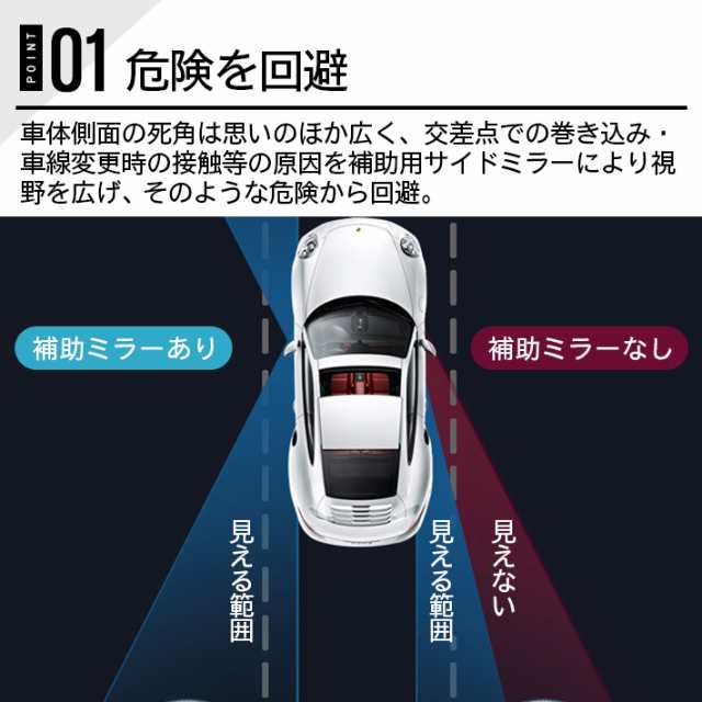 車用 補助ミラー 自動車 補助用サイドミラー サブミラー 死角解消 角度調整可能 簡単取付 右用の通販はau PAY マーケット - win-win  | au PAY マーケット－通販サイト