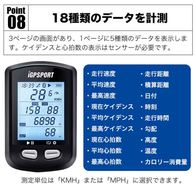 最新版 iGPSPORTサイクルコンピュータ GPSスピードメーター ANT+Bluetooth 無線スピードメーター ワイヤレス自転車速度計の通販はau  PAY マーケット - win-win | au PAY マーケット－通販サイト