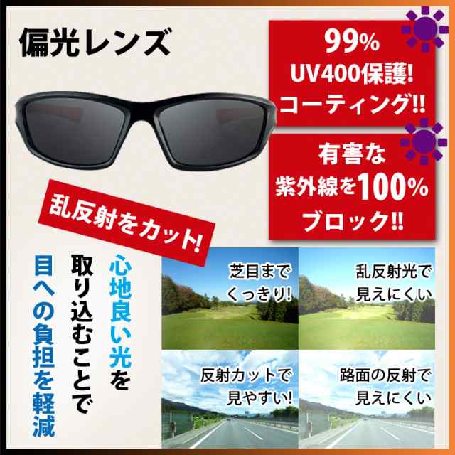 送料無料 スポーツサングラス偏光レンズ メンズ 超軽量22g Uv400