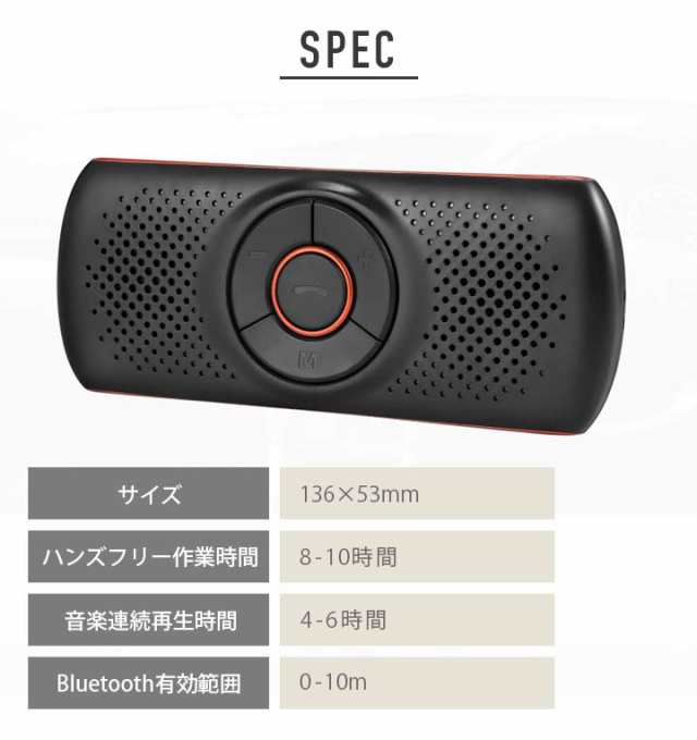 最新版 車載用 Bluetooth スピーカー ワイヤレスポータブルスピーカーハンズフリー 2台待ち受け通話 音楽再生 LINE通話の通販はau  PAY マーケット - win-win | au PAY マーケット－通販サイト