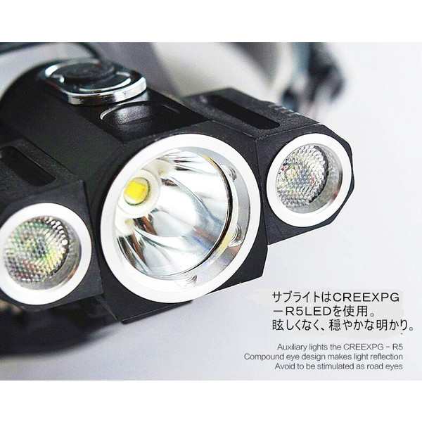 【送料無料】 オリジナル3灯 3x CREE XM- T6 超高輝度 LED ヘッドライト 超強力 5000  LM＋充電式＋IP65級生活防水＋4モード点灯｜au PAY マーケット