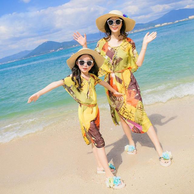 ママ レディース 女の子 リゾート シフォン ワンピース 花柄 ワンピ 半袖 キッズ 子供 夏 薄い生地 海 ビーチ 旅行 リゾートキッズ の通販はau Pay マーケット A Closet