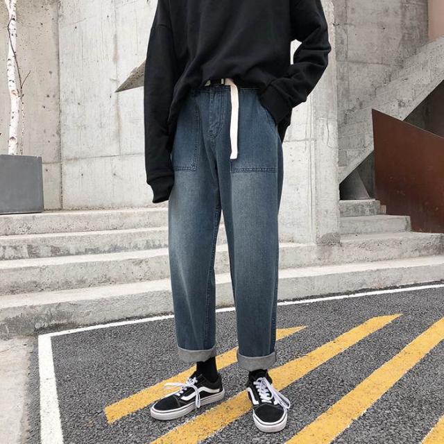 メンズ デニム パンツ サルエル デニム ボトムス ジーパン ジーンズ ストレート ゆったり デニムパンツ パンツ ズボン 美脚 の通販はau Pay マーケット A Closet