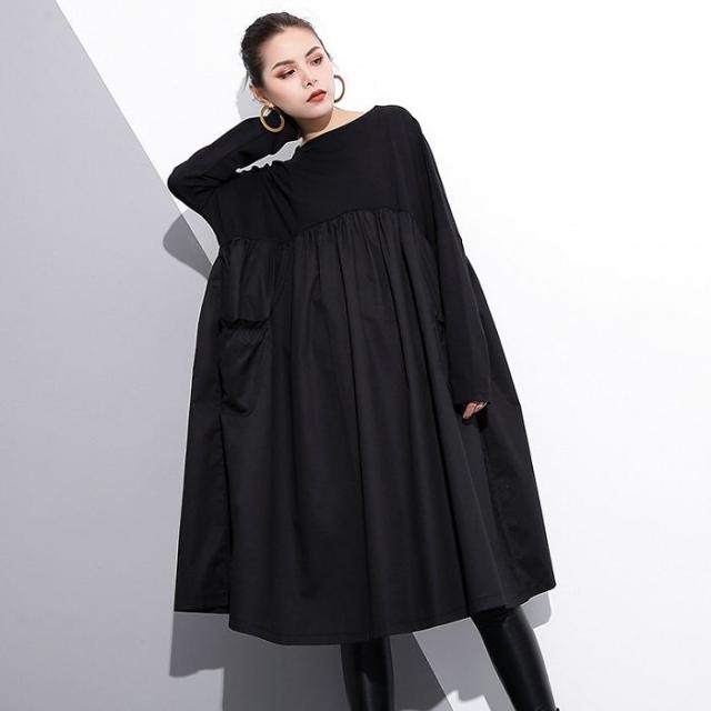 新品 春 レディース ワンピース 大きいサイズ 無地 ワンピ ゆったり カジュアル ぽっちゃり ロング丈 長袖 着痩せ の通販はau Pay マーケット A Closet