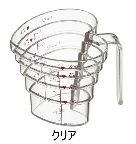 段々計量カップ ハート 0ml ピンク クリア 3215 3216 おしゃれ かわいい 計量カップ 計量 山崎実業 Yamazakiの通販はau Pay マーケット メルシープレゼント雑貨屋