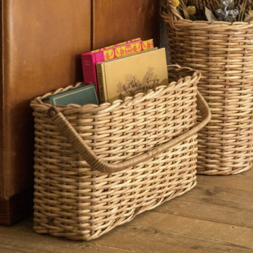 バスケット レクトハンドルバスケット 小物入れ 小物整理 収納 かご カゴ おしゃれ インテリア 雑貨 北欧 キッチン 台所 かご 籠 ラタン POSH LIVING（ポッシュリビング）11699【送料無料】の通販は 6,270円