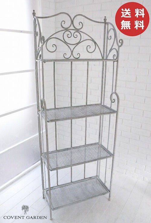 パウダーレース・フォーティアシェルフ アンティーク調 コベントガーデン COVENT GARDEN  オープンラック ラック 棚 シェルフ 収納 ディスプレイラック 小物整理 【代引き、後払い、返品不可】【送料無料】 WO-01